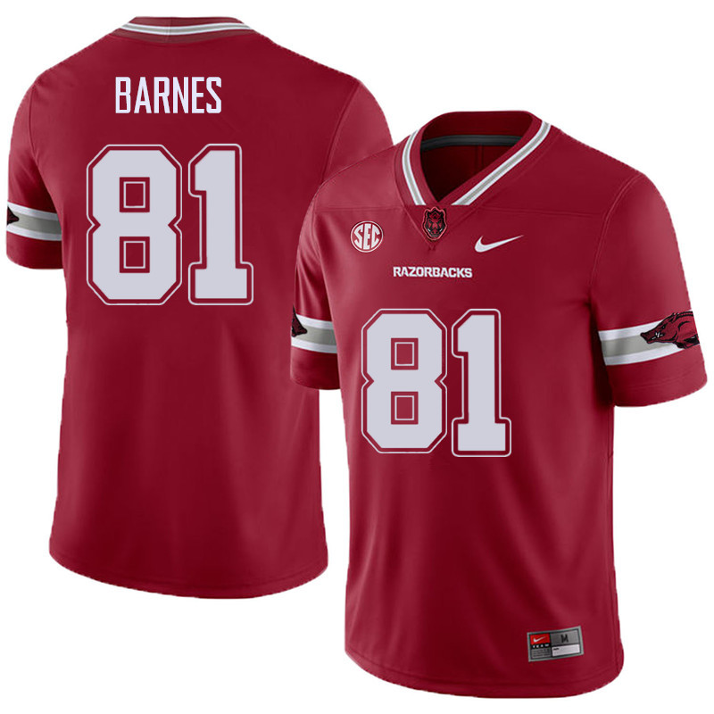 Men #81 Jarrod Barnes Arkansas Razorback College Football Alternate Jerseys Sale-Cardinal